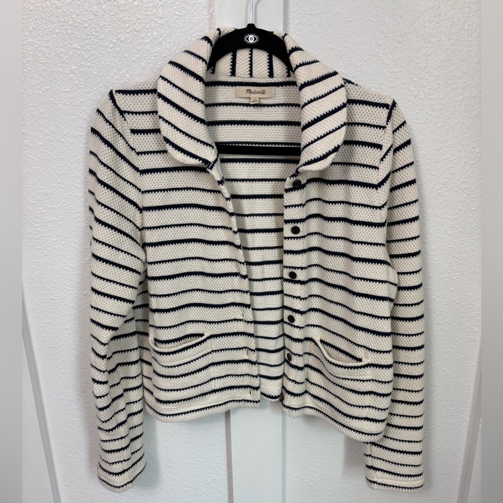 Madewell Navy and Cream Striped Knit - Picture 14 of 16